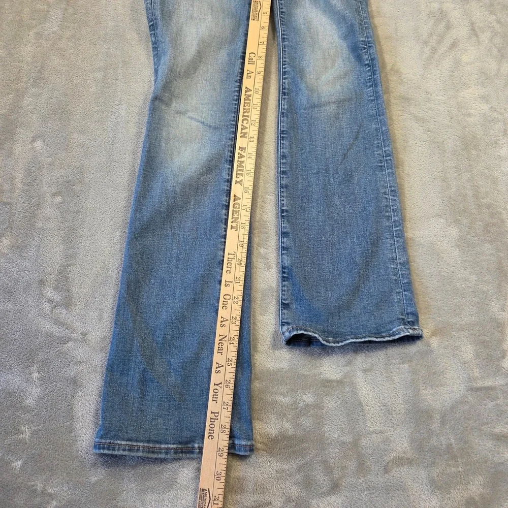 American Eagle Kick Boot Jeans Womens 000 Short Blue Next Level Stretch Casual - Picture 4 of 7